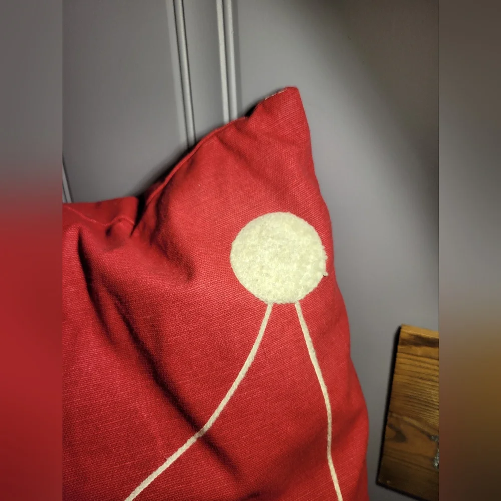 Festive Santa Throw Pillow says HoHoHo-red/white